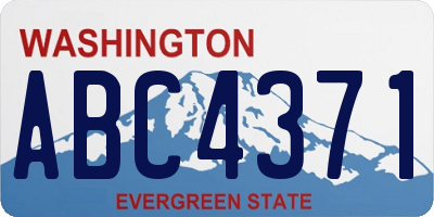 WA license plate ABC4371