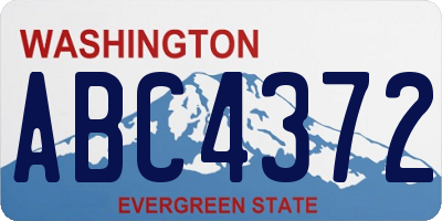WA license plate ABC4372