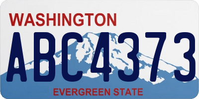 WA license plate ABC4373
