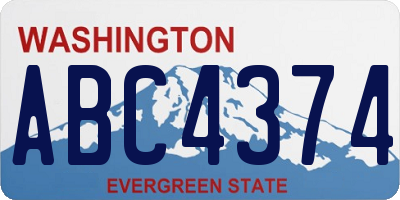 WA license plate ABC4374