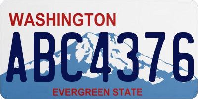 WA license plate ABC4376