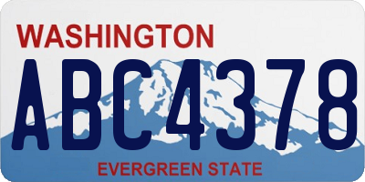 WA license plate ABC4378