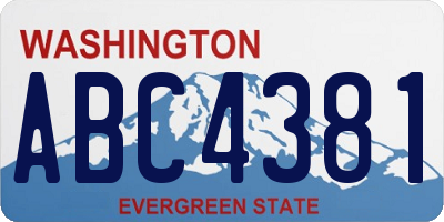 WA license plate ABC4381