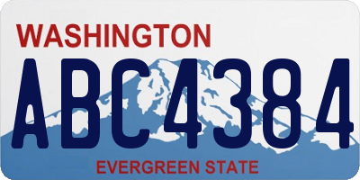 WA license plate ABC4384