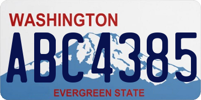 WA license plate ABC4385