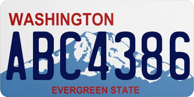 WA license plate ABC4386