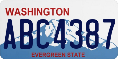 WA license plate ABC4387