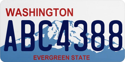 WA license plate ABC4388