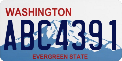 WA license plate ABC4391