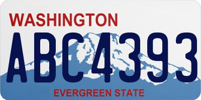 WA license plate ABC4393