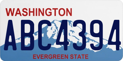 WA license plate ABC4394