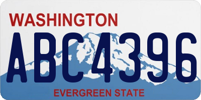 WA license plate ABC4396