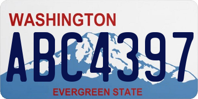 WA license plate ABC4397