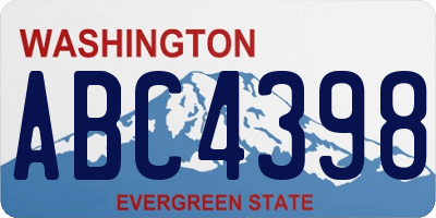 WA license plate ABC4398