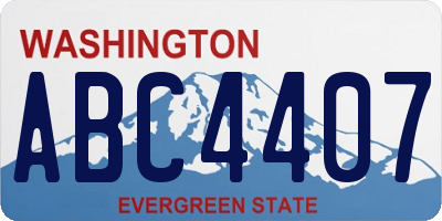WA license plate ABC4407