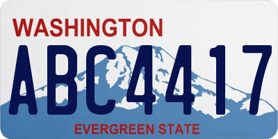 WA license plate ABC4417