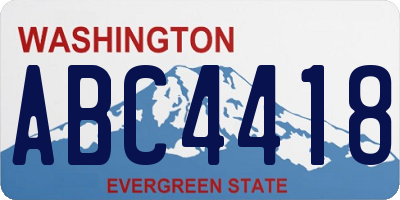 WA license plate ABC4418
