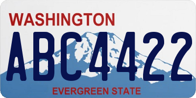WA license plate ABC4422