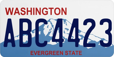 WA license plate ABC4423