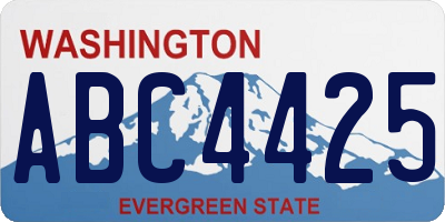 WA license plate ABC4425