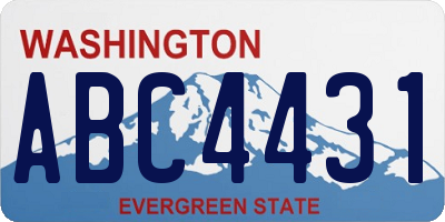 WA license plate ABC4431