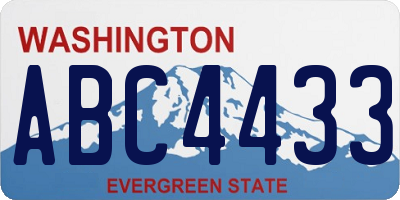 WA license plate ABC4433