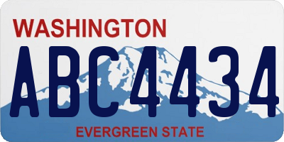 WA license plate ABC4434