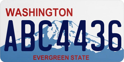 WA license plate ABC4436