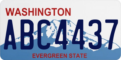 WA license plate ABC4437