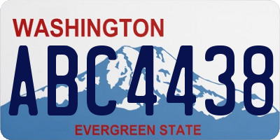 WA license plate ABC4438
