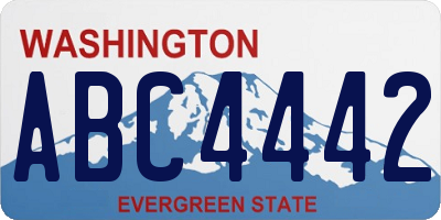 WA license plate ABC4442