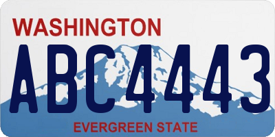 WA license plate ABC4443