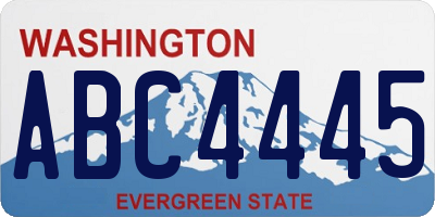WA license plate ABC4445