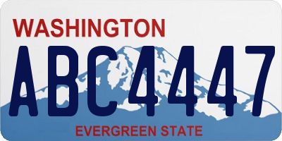 WA license plate ABC4447
