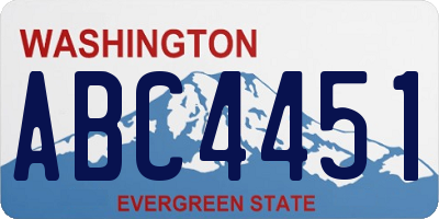 WA license plate ABC4451