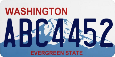 WA license plate ABC4452