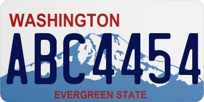 WA license plate ABC4454