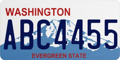 WA license plate ABC4455