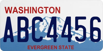 WA license plate ABC4456
