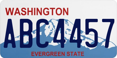 WA license plate ABC4457