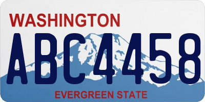WA license plate ABC4458