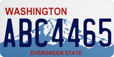 WA license plate ABC4465