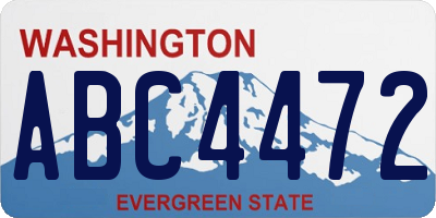 WA license plate ABC4472