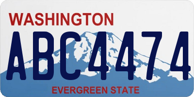 WA license plate ABC4474