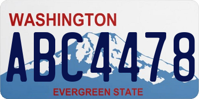 WA license plate ABC4478