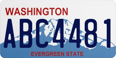WA license plate ABC4481