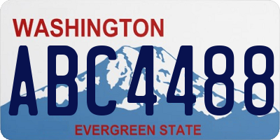 WA license plate ABC4488