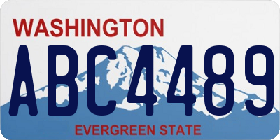 WA license plate ABC4489