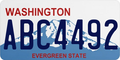 WA license plate ABC4492
