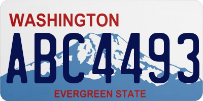 WA license plate ABC4493